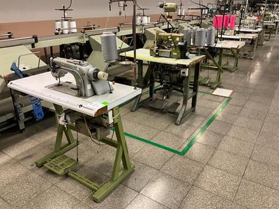 Overview picture of (4x) industrial sewing machine