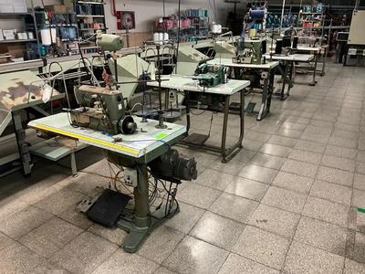 Overview picture of (3x) industrial sewing machine