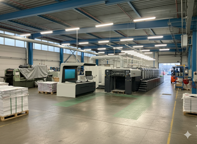 Overzichtsfoto van 2015 MAN Roland B700_B1 _510 Model R710 3B P 5/5 10-color offset sheet press