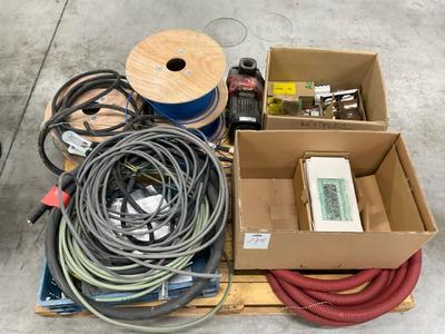 Overview picture of lot with various electric equipment, filters, blower and pump