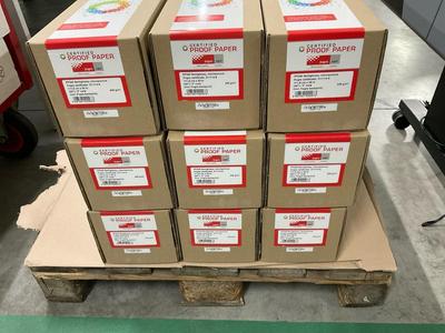 Overview picture of lot of various certified proof paper, etc 9 boxes