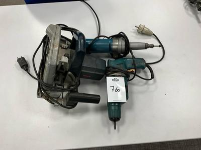 Overview picture of (3x) electrical tools