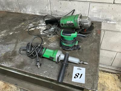 Overzichtsfoto van Hitachi Power tool (3x)