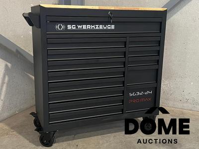 Overzichtsfoto van SG werkzeuge SG32-24 gevulde gereedschapswagen