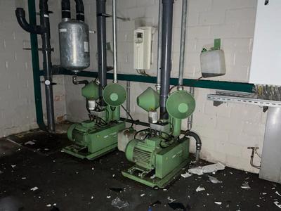 Översiktsbild av GEA Melk vacuümpomp installatie