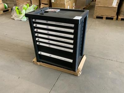 Översiktsbild av HBM Blackline Gereedschapswagen met inhoud