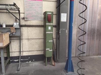 Overview picture of sheet steel case for sandpaper rolls