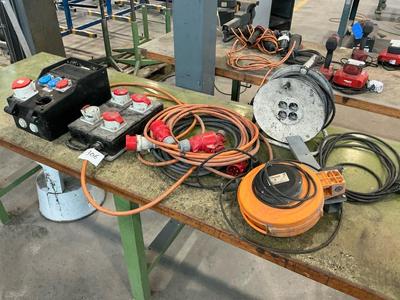 Overzichtsfoto van Various power cables and distribution boxes