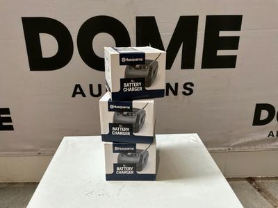 Immagine panoramica di Caricabatterie Husqvarna QC250 (mai usato) (3 pezzi)