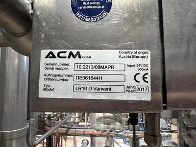 Imagen general de 2017 ACM LR10 D Varivent Laser-Refractometer