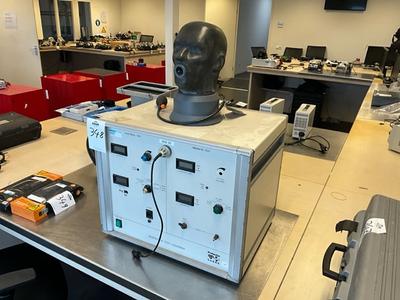 Overzichtsfoto van Protector Sabre RTE MK 2 masker test opstelling
