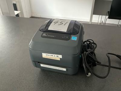 Overzichtsfoto van 2016 Zebra GK420t label printer