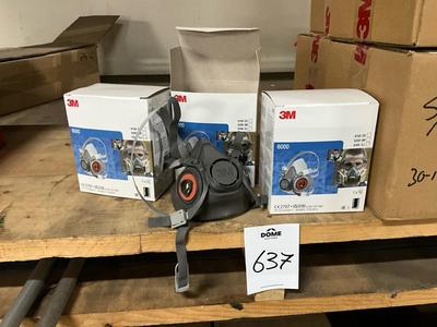 Overzichtsfoto van 3M 6300L half mask respirator (3x)