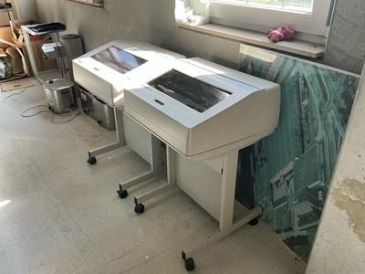 Overzichtsfoto van Printronix P5008, P5010 Line matrix printer (2x)
